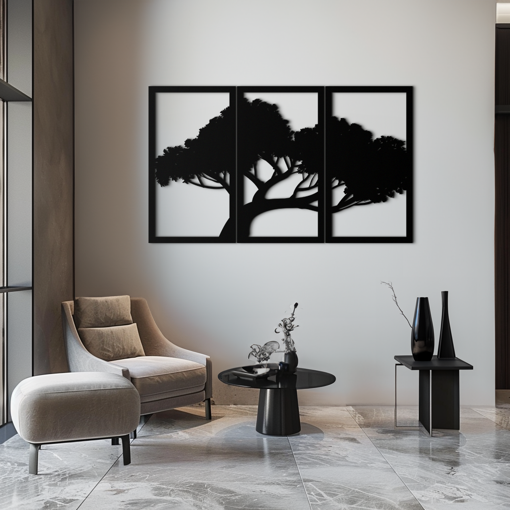 Tree Silhouette Metal Wall Art - Modern Nature-Inspired Decor - KAF222 - Tampa Home & Garden Store