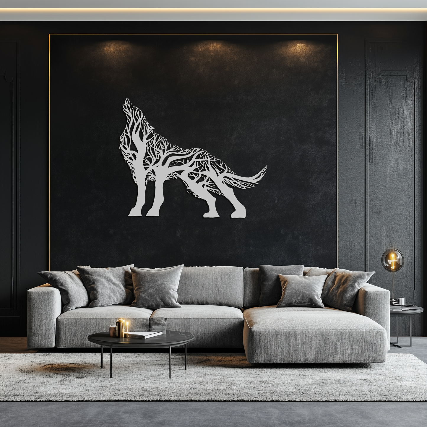 Tree Wolf Metal Wall Art - Nature-Inspired Wildlife Decor- KAF263 - Tampa Home & Garden Store