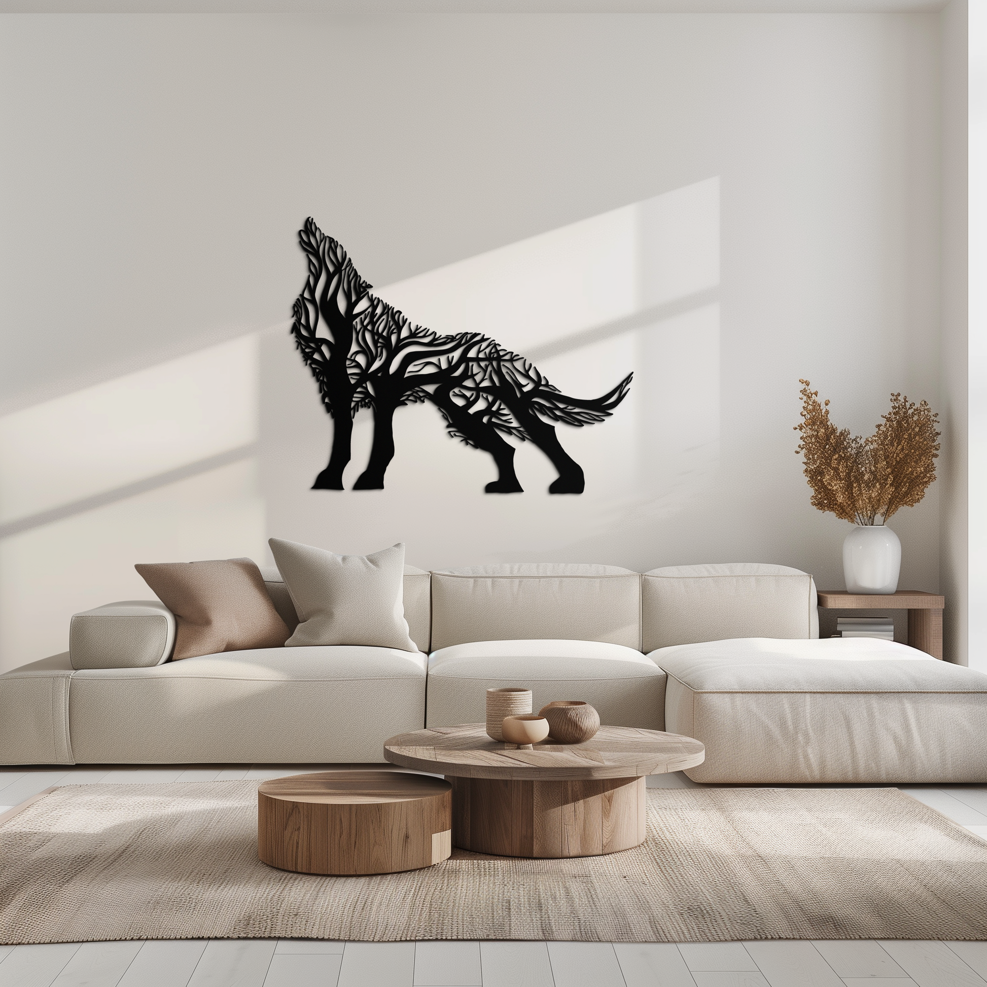 Tree Wolf Metal Wall Art - Nature-Inspired Wildlife Decor- KAF263 - Tampa Home & Garden Store