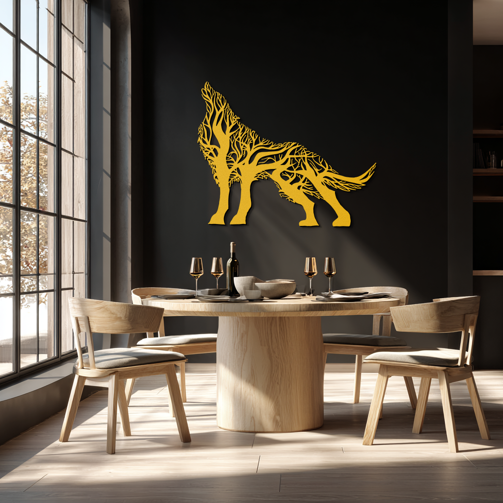 Tree Wolf Metal Wall Art - Nature-Inspired Wildlife Decor- KAF263 - Tampa Home & Garden Store