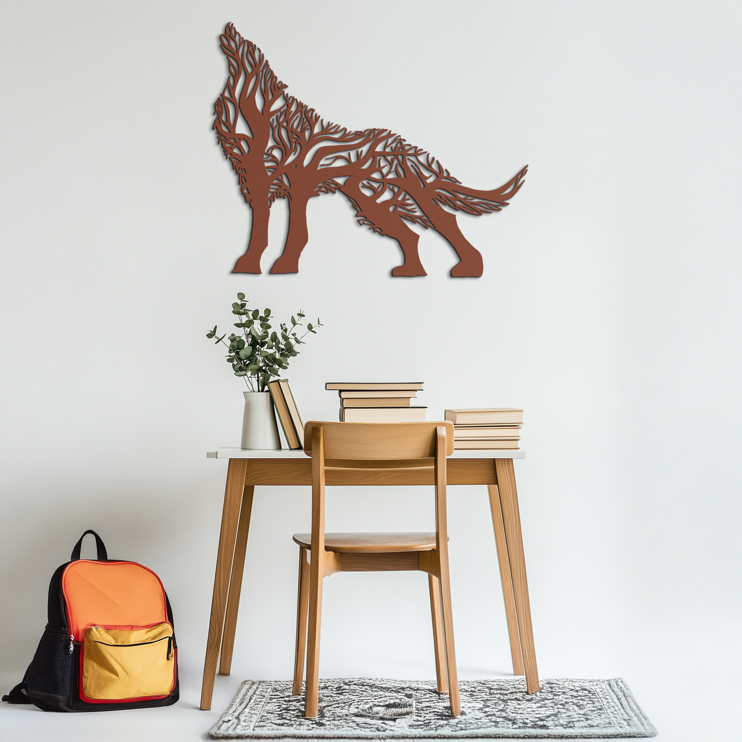 Tree Wolf Metal Wall Art - Nature-Inspired Wildlife Decor- KAF263 - Tampa Home & Garden Store