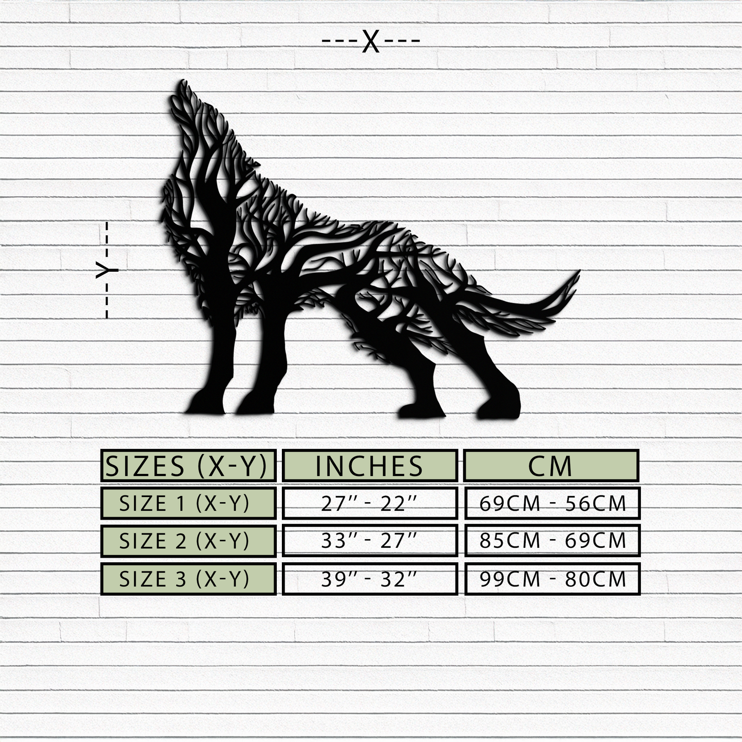 Tree Wolf Metal Wall Art - Nature-Inspired Wildlife Decor- KAF263 - Tampa Home & Garden Store