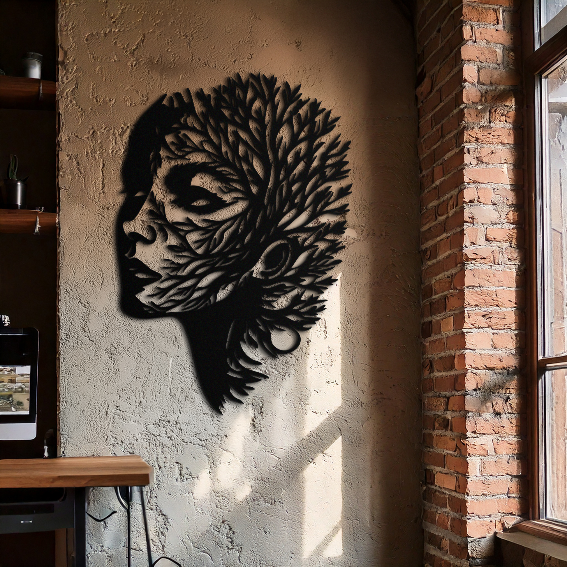 Tree Woman Metal Wall Art - Nature-Inspired Female Silhouette Decor- KAF472 - Tampa Home & Garden Store