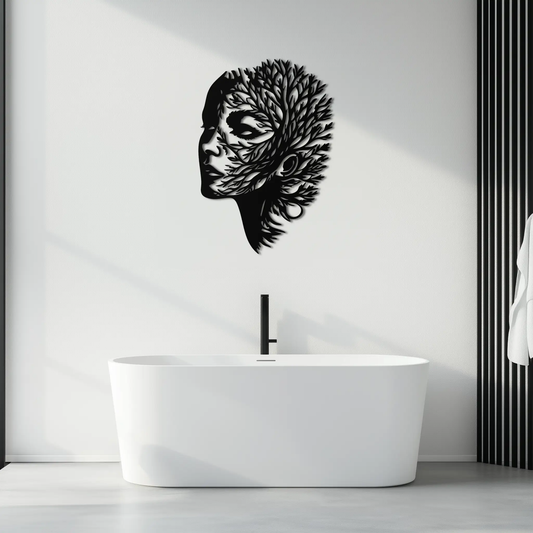 Tree Woman Metal Wall Art silhouette in black metal, Enova Art modern decor on Tampa Home & Garden Store