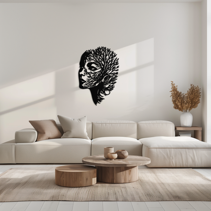 Tree Woman Metal Wall Art - Nature-Inspired Female Silhouette Decor- KAF472 - Tampa Home & Garden Store