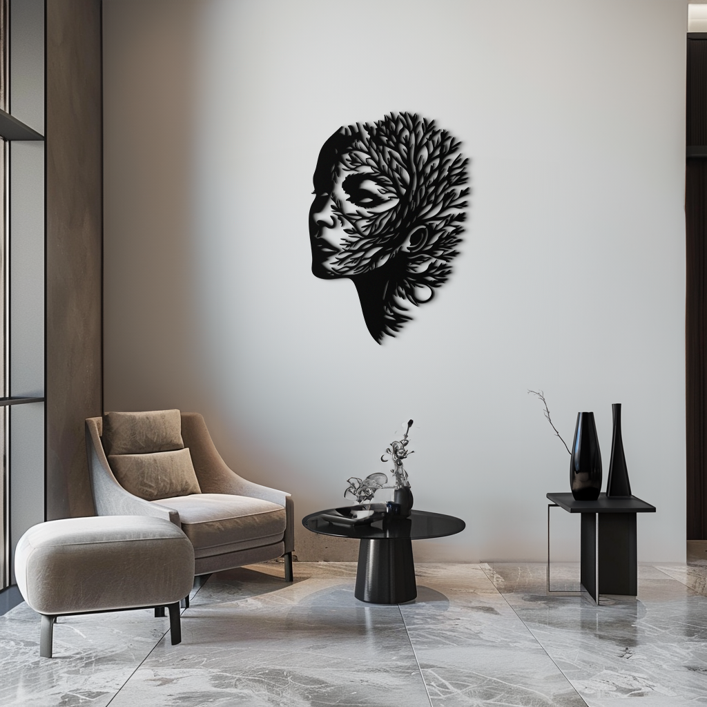 Tree Woman Metal Wall Art - Nature-Inspired Female Silhouette Decor- KAF472 - Tampa Home & Garden Store