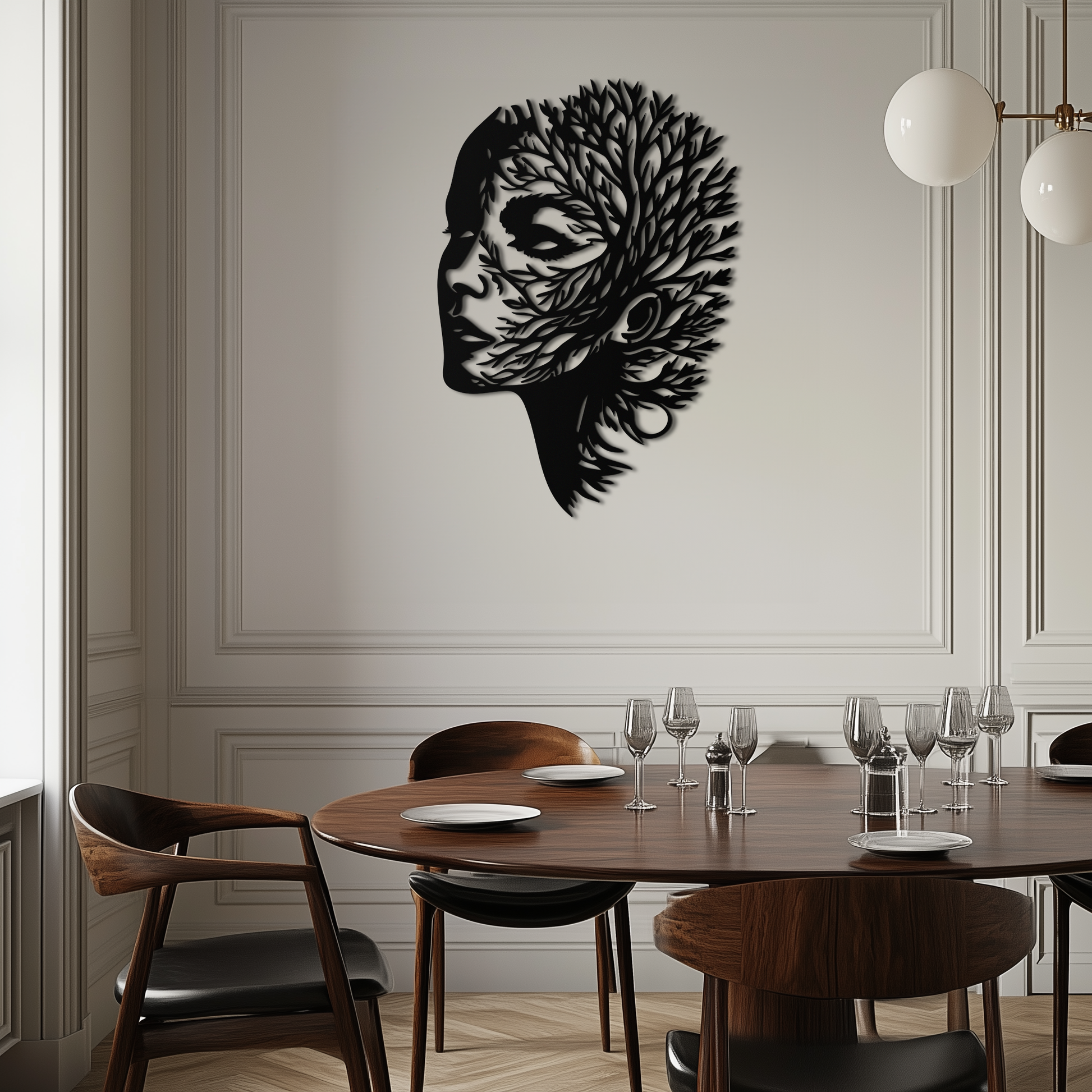 Tree Woman Metal Wall Art - Nature-Inspired Female Silhouette Decor- KAF472 - Tampa Home & Garden Store