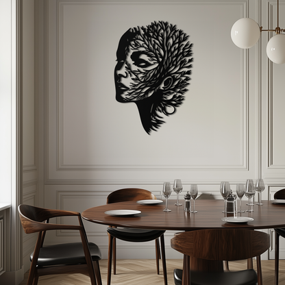 Tree Woman Metal Wall Art - Nature-Inspired Female Silhouette Decor- KAF472 - Tampa Home & Garden Store