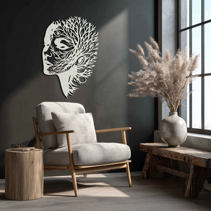 Tree Woman Metal Wall Art - Nature-Inspired Female Silhouette Decor- KAF472 - Tampa Home & Garden Store