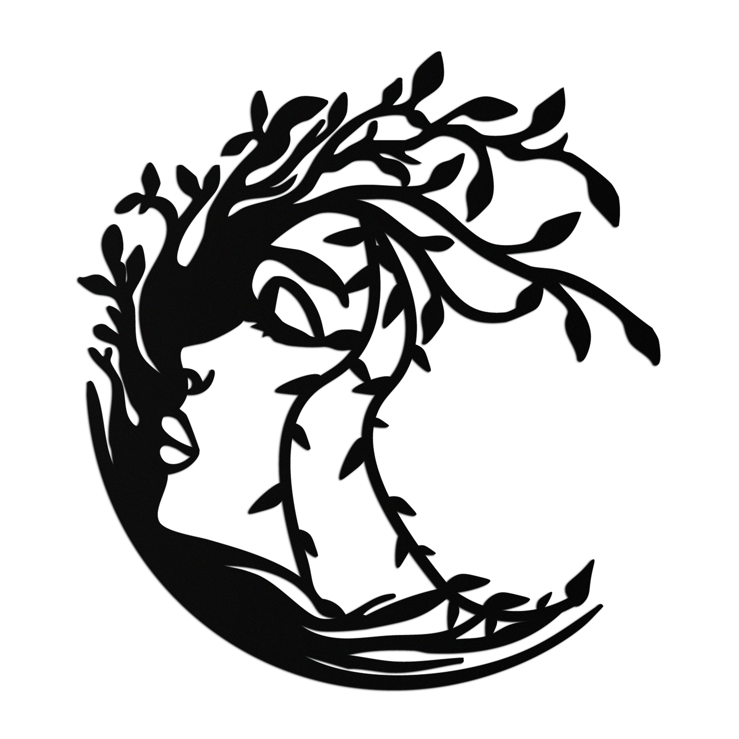 Tree Woman Silhouette Metal Wall Art – Nature-Inspired Feminine Design for Home Decor- KAF680