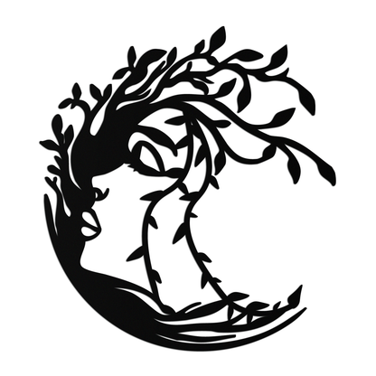 Tree Woman Silhouette Metal Wall Art – Nature-Inspired Feminine Design for Home Decor- KAF680