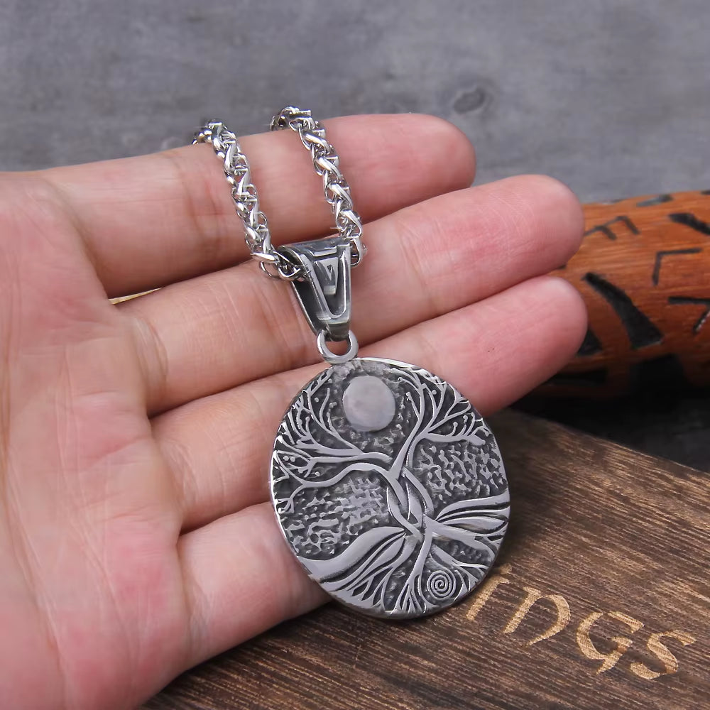 Tree of Life Amulet Stainless Steel Men’s Necklace - Tampa Home & Garden Store