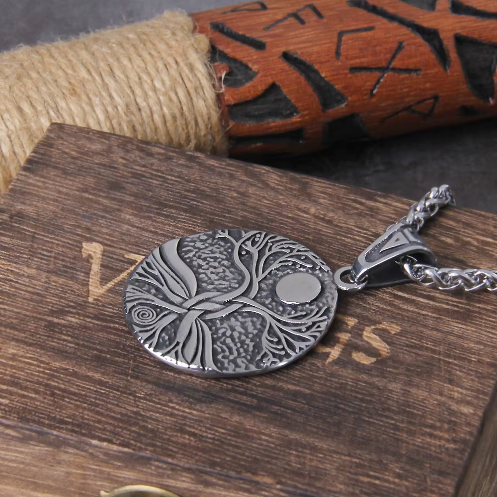 Tree of Life Amulet Stainless Steel Men’s Necklace - Tampa Home & Garden Store