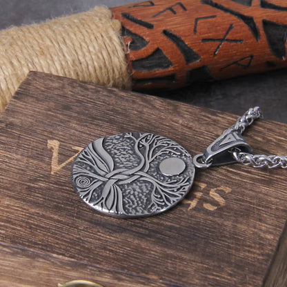 Tree of Life Amulet Stainless Steel Men’s Necklace - Tampa Home & Garden Store
