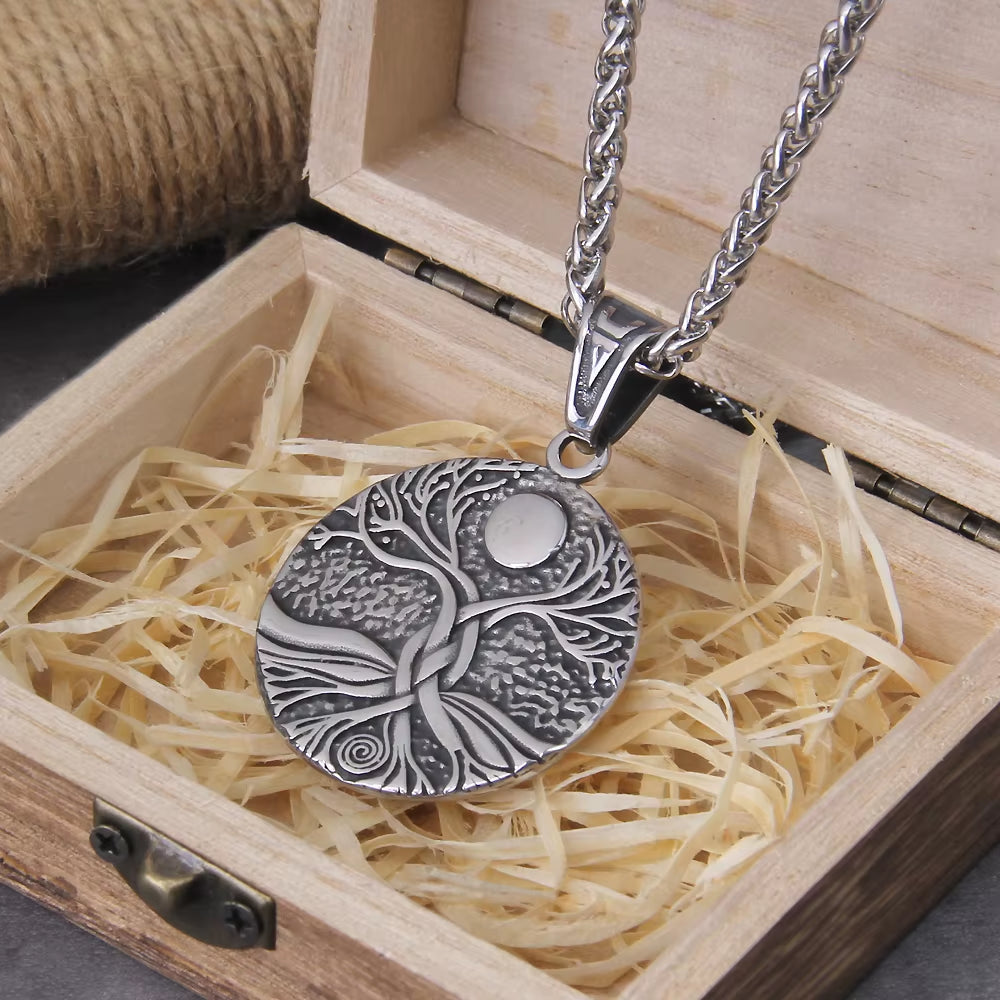 Tree of Life Amulet Stainless Steel Men’s Necklace - Tampa Home & Garden Store