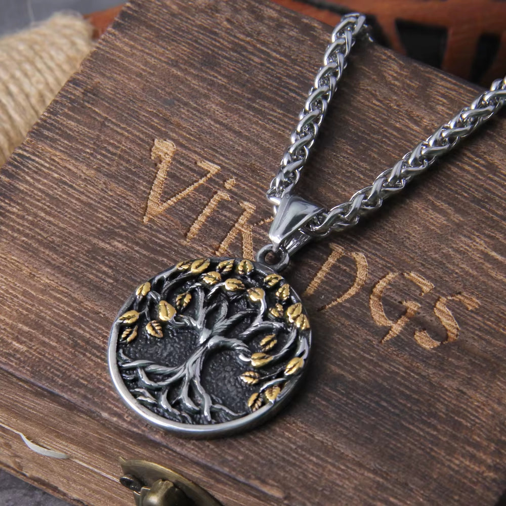 Tree of Life Amulet Stainless Steel Men’s Necklace - Tampa Home & Garden Store