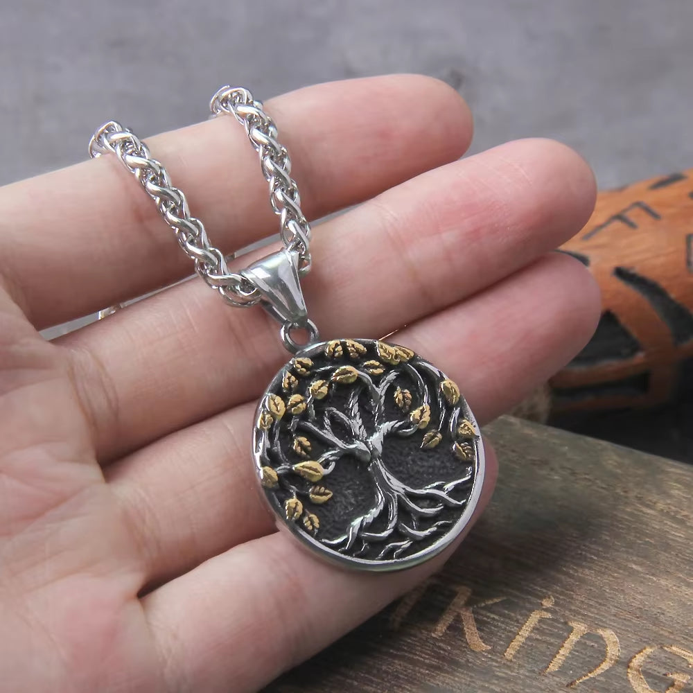 Tree of Life Amulet Stainless Steel Men’s Necklace - Tampa Home & Garden Store