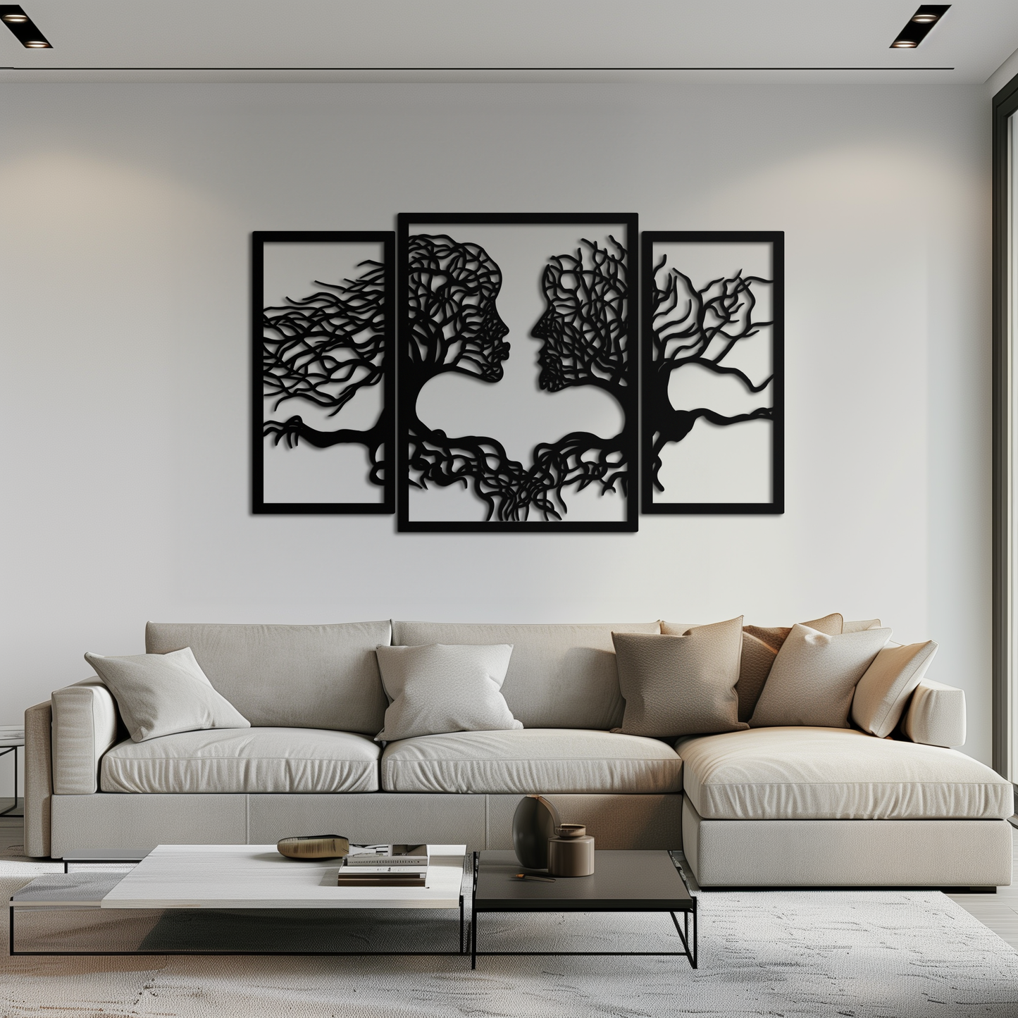Tree of Life Lovers Metal Wall Art - 3-Piece Modern Steel Wall Decor - KAF129 - Tampa Home & Garden Store