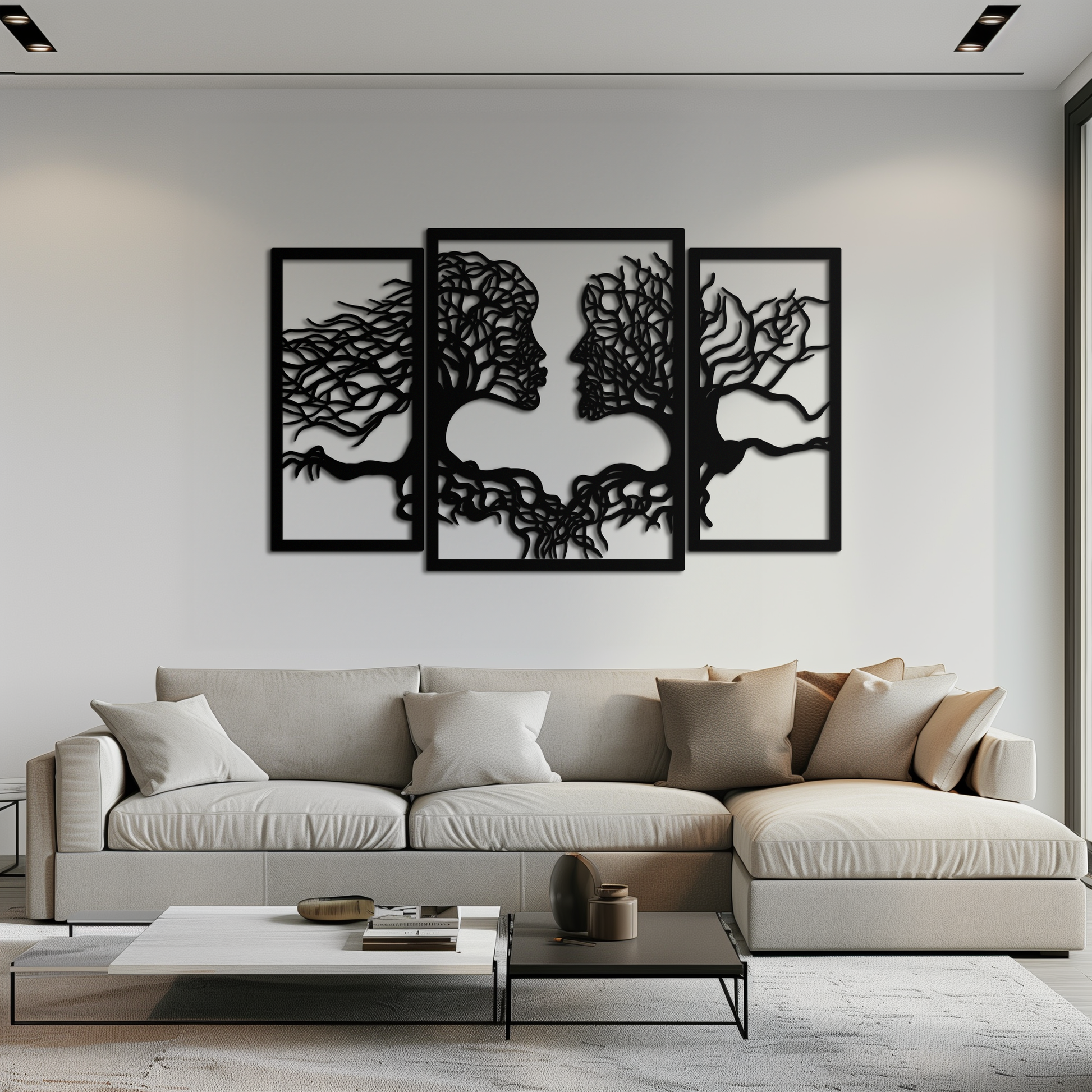 Tree of Life Lovers Metal Wall Art - 3-Piece Modern Steel Wall Decor - KAF129 - Tampa Home & Garden Store