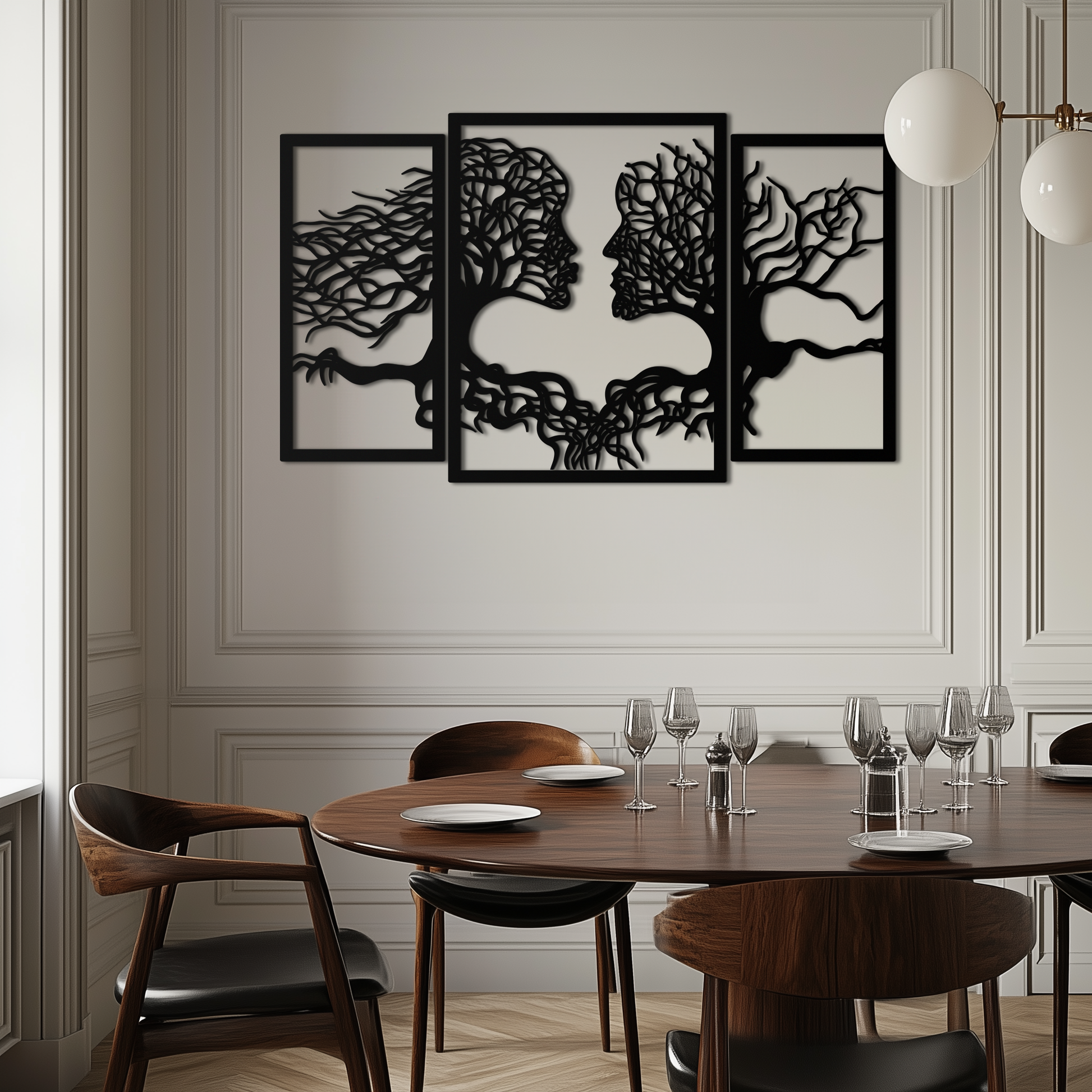 Tree of Life Lovers Metal Wall Art - 3-Piece Modern Steel Wall Decor - KAF129 - Tampa Home & Garden Store