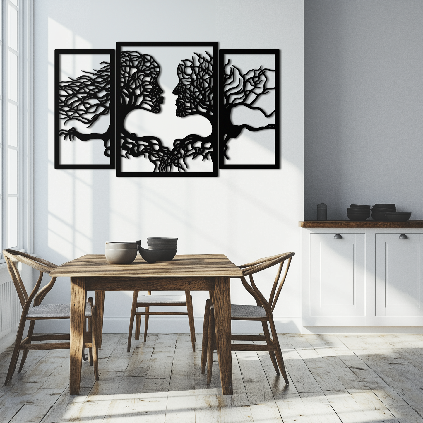Tree of Life Lovers Metal Wall Art - 3-Piece Modern Steel Wall Decor - KAF129 - Tampa Home & Garden Store