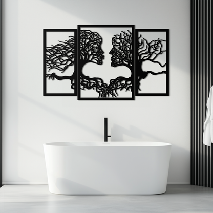 Tree of Life Lovers Metal Wall Art - 3-Piece Modern Steel Wall Decor - KAF129 - Tampa Home & Garden Store