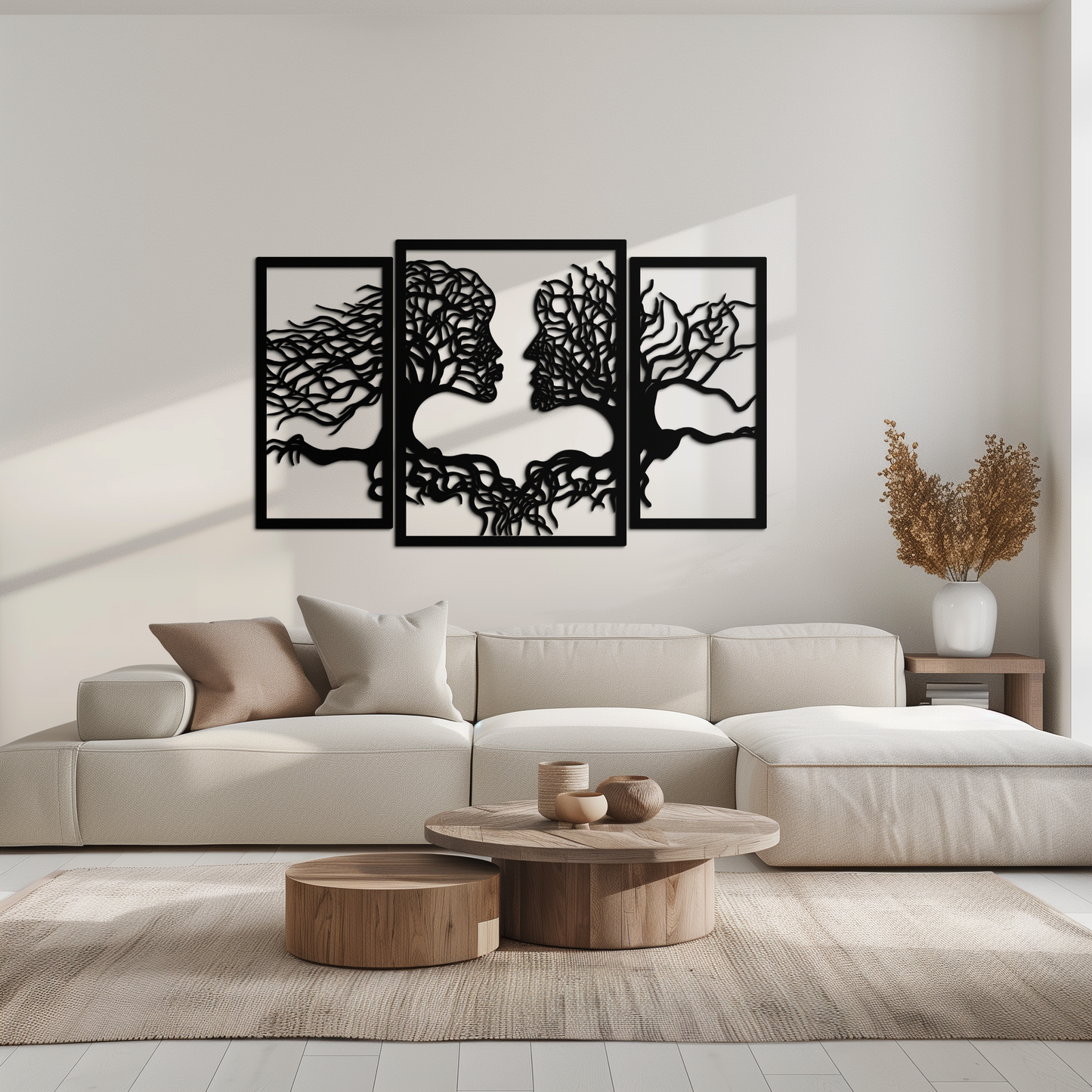 Tree of Life Lovers Metal Wall Art - 3-Piece Modern Steel Wall Decor - KAF129 - Tampa Home & Garden Store