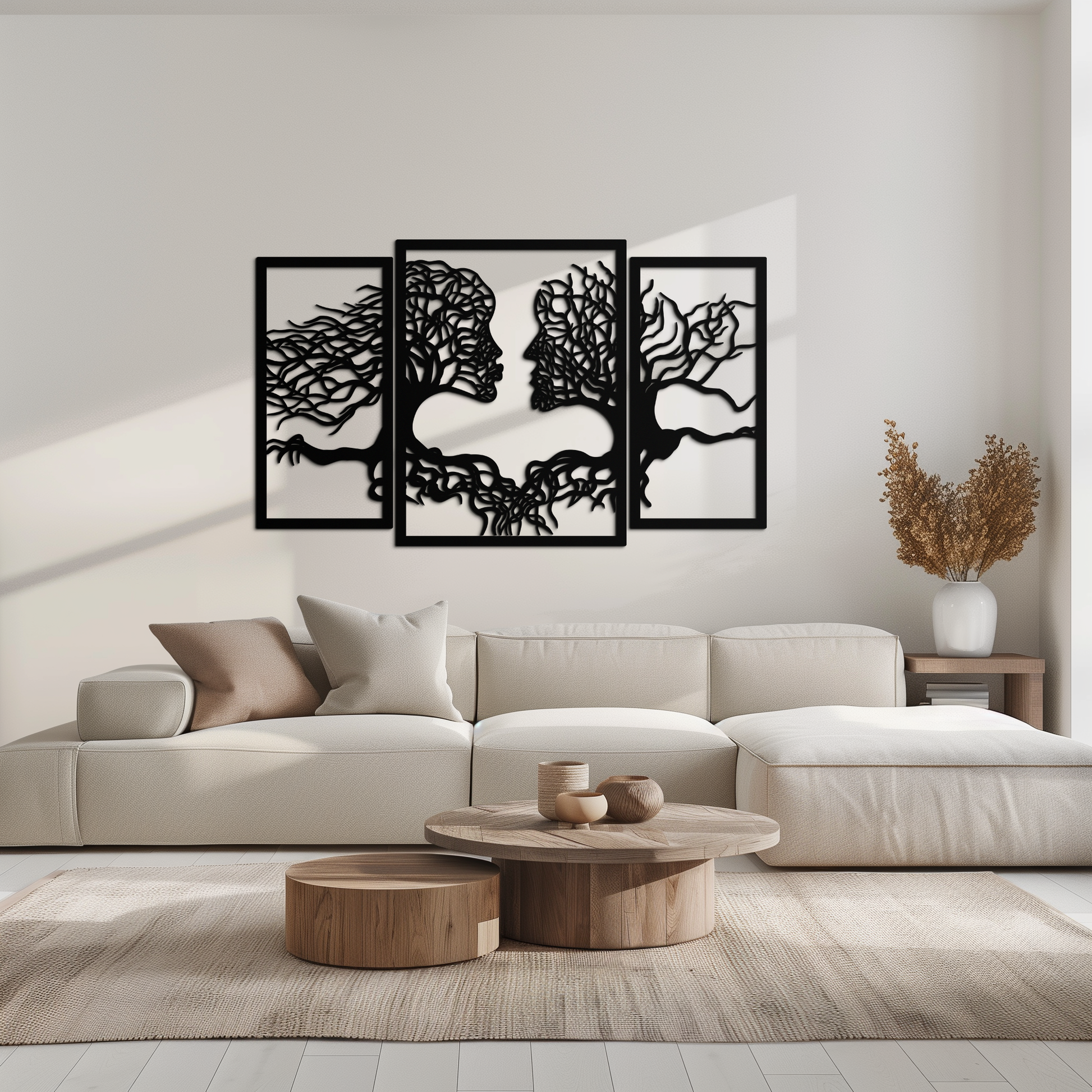 Tree of Life Lovers Metal Wall Art - 3-Piece Modern Steel Wall Decor - KAF129 - Tampa Home & Garden Store