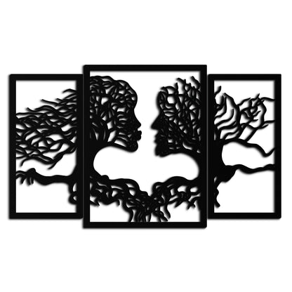 Tree of Life Lovers Metal Wall Art - 3-Piece Modern Steel Wall Decor - KAF129 - Tampa Home & Garden Store