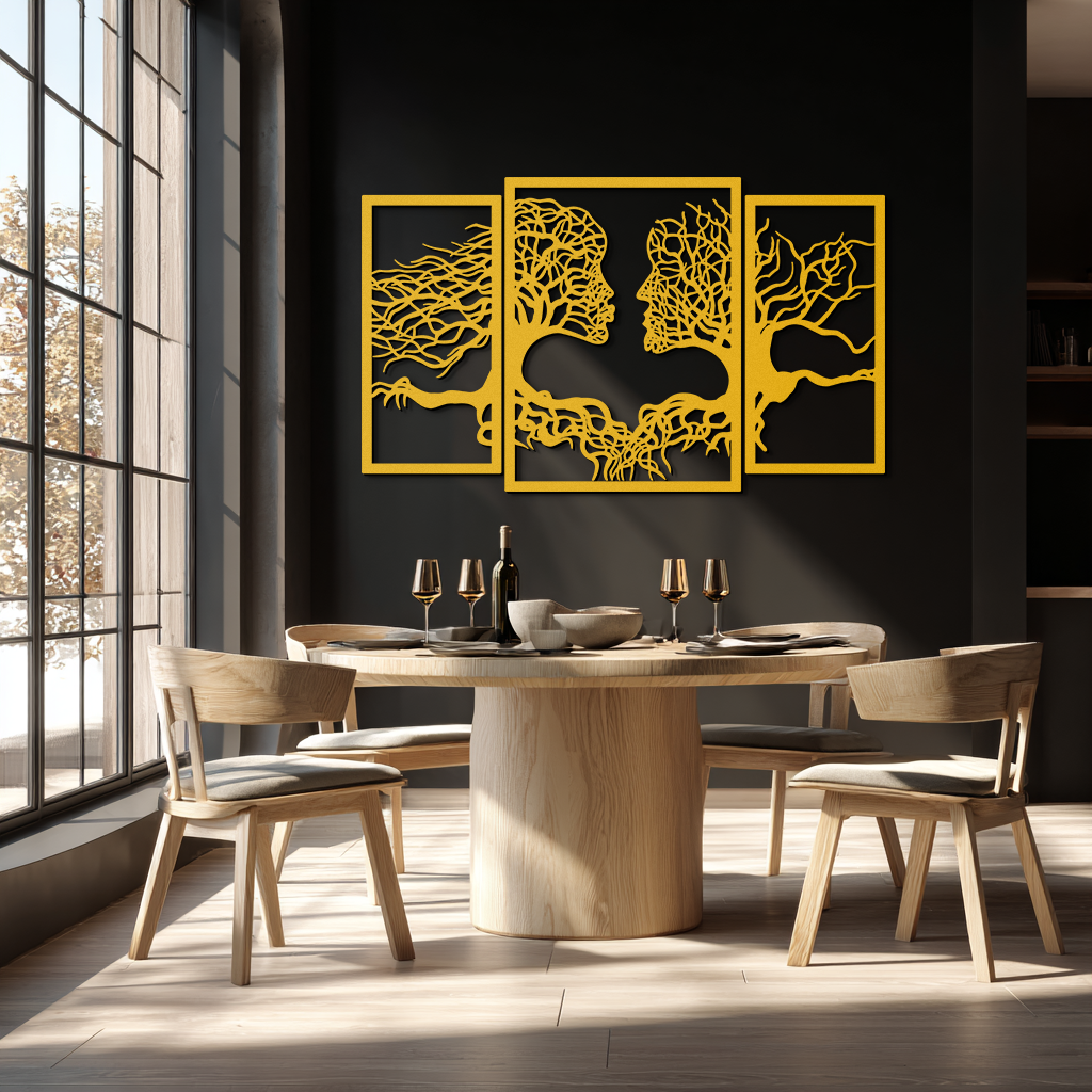 Tree of Life Lovers Metal Wall Art - 3-Piece Modern Steel Wall Decor - KAF129 - Tampa Home & Garden Store