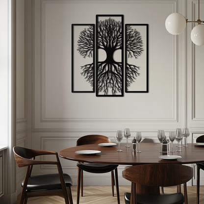 Tree of Life Metal Wall Art – 3-Panel Nature Decor - KAF214 - Tampa Home & Garden Store