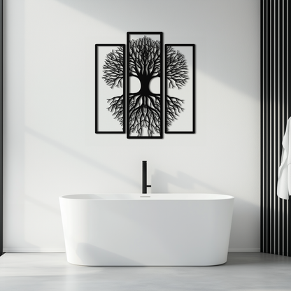 Tree of Life Metal Wall Art – 3-Panel Nature Decor - KAF214 - Tampa Home & Garden Store