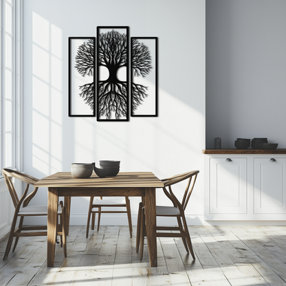 Tree of Life Metal Wall Art – 3-Panel Nature Decor - KAF214 - Tampa Home & Garden Store