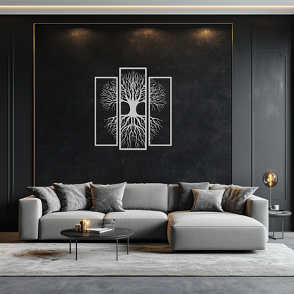 Tree of Life Metal Wall Art – 3-Panel Nature Decor - KAF214 - Tampa Home & Garden Store
