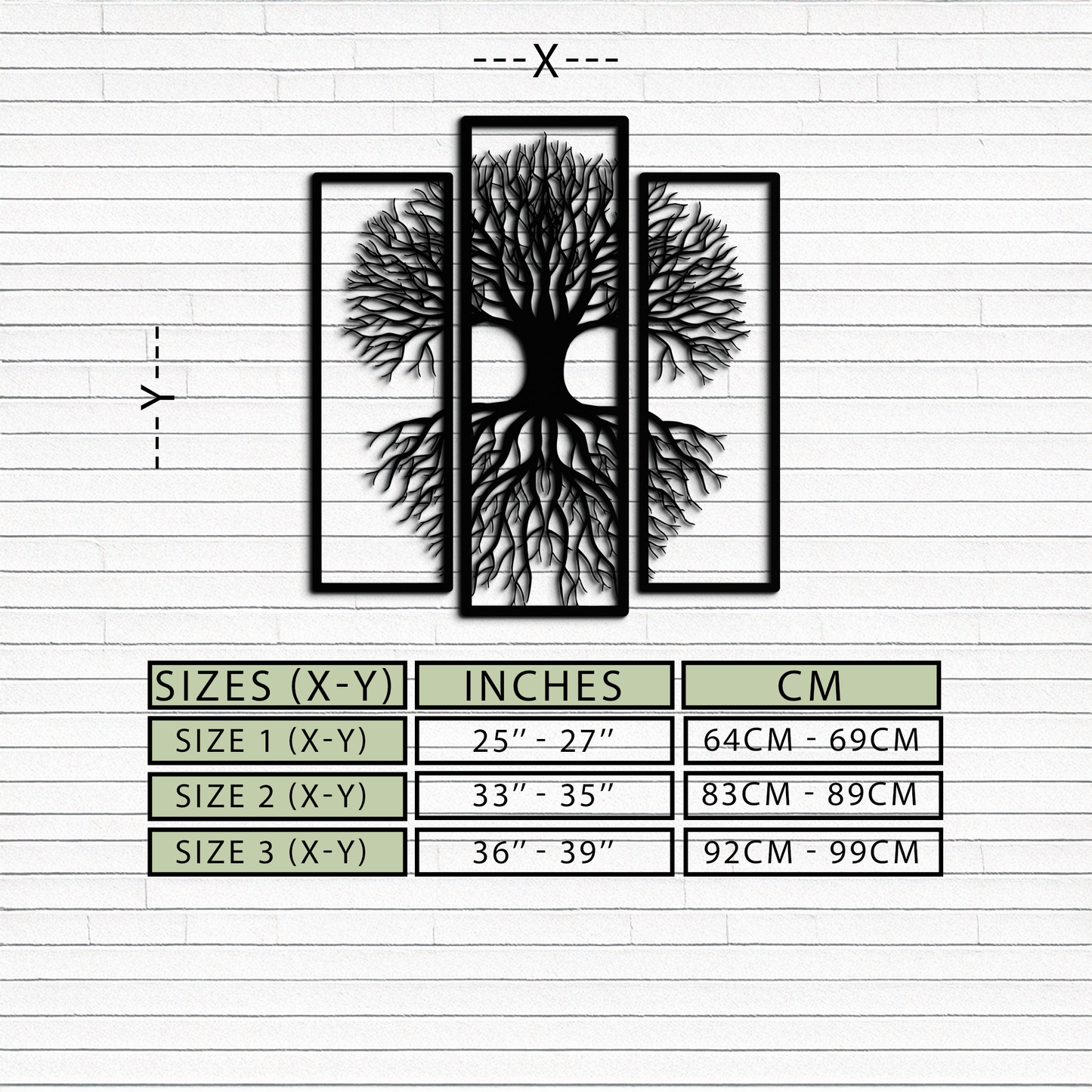 Tree of Life Metal Wall Art – 3-Panel Nature Decor - KAF214 - Tampa Home & Garden Store