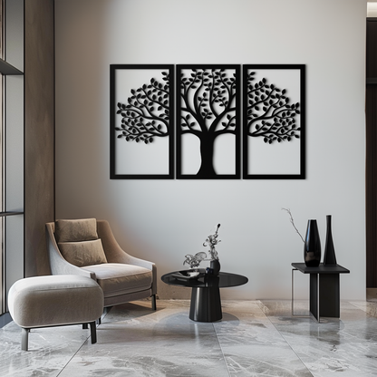 Tree of Life Metal Wall Art – 3-Panel Nature Decor - KAF221 - Tampa Home & Garden Store