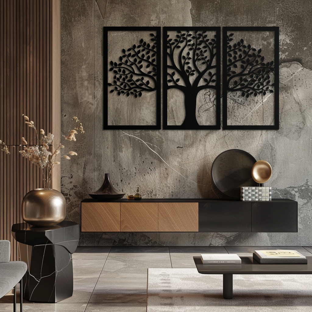 Tree of Life Metal Wall Art – 3-Panel Nature Decor - KAF221 - Tampa Home & Garden Store