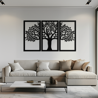 Tree of Life Metal Wall Art – 3-Panel Nature Decor - KAF221 - Tampa Home & Garden Store