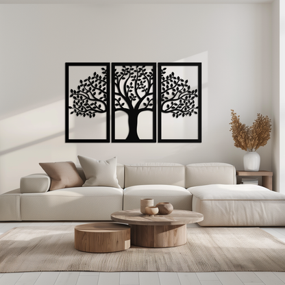 Tree of Life Metal Wall Art – 3-Panel Nature Decor - KAF221 - Tampa Home & Garden Store