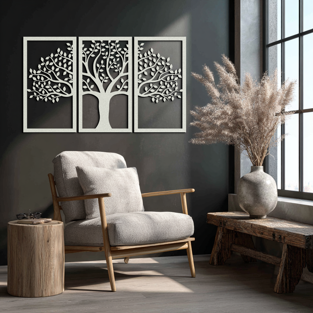 Tree of Life Metal Wall Art – 3-Panel Nature Decor - KAF221 - Tampa Home & Garden Store