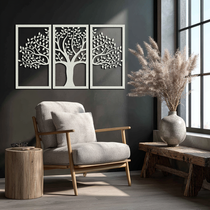 Tree of Life Metal Wall Art – 3-Panel Nature Decor - KAF221 - Tampa Home & Garden Store