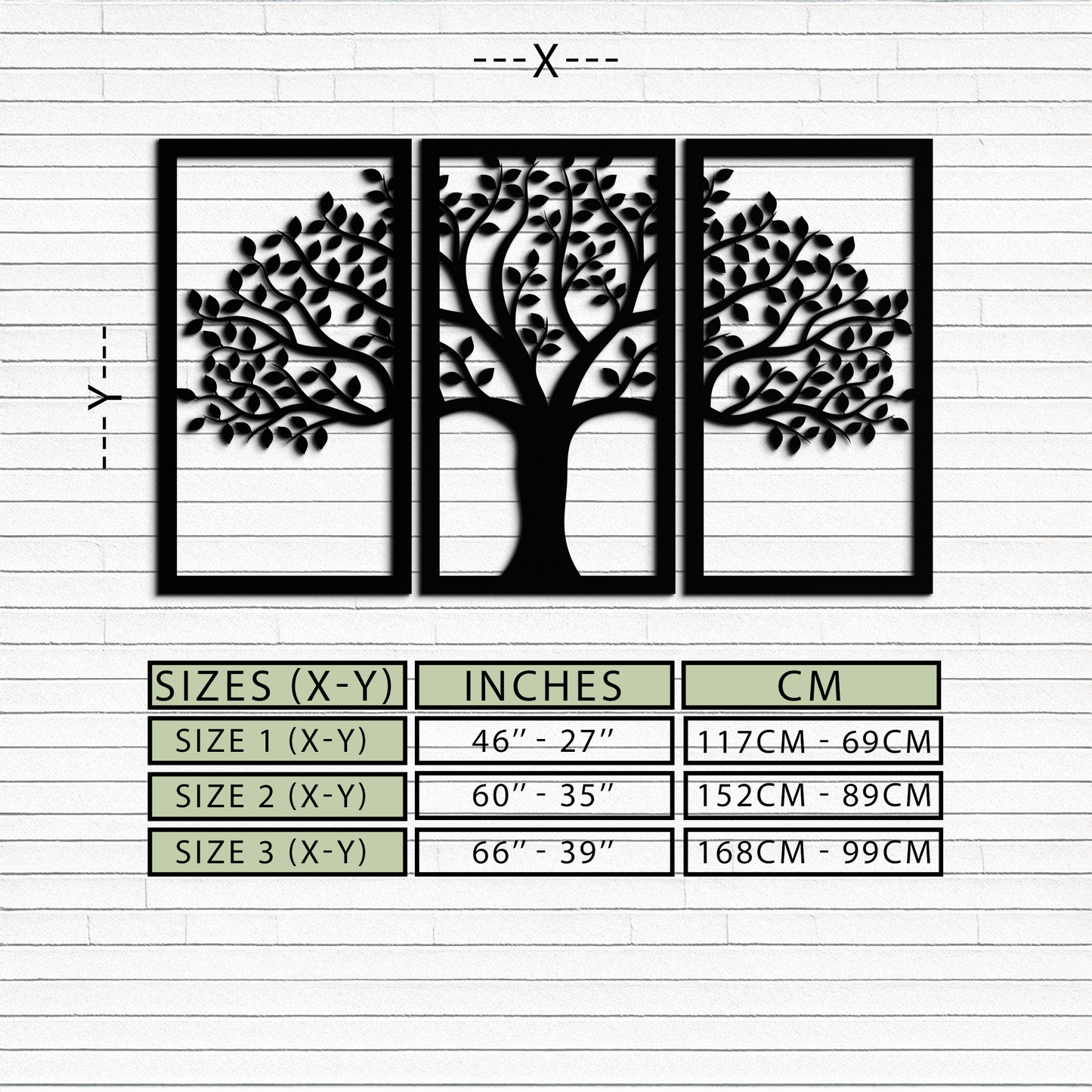 Tree of Life Metal Wall Art – 3-Panel Nature Decor - KAF221 - Tampa Home & Garden Store