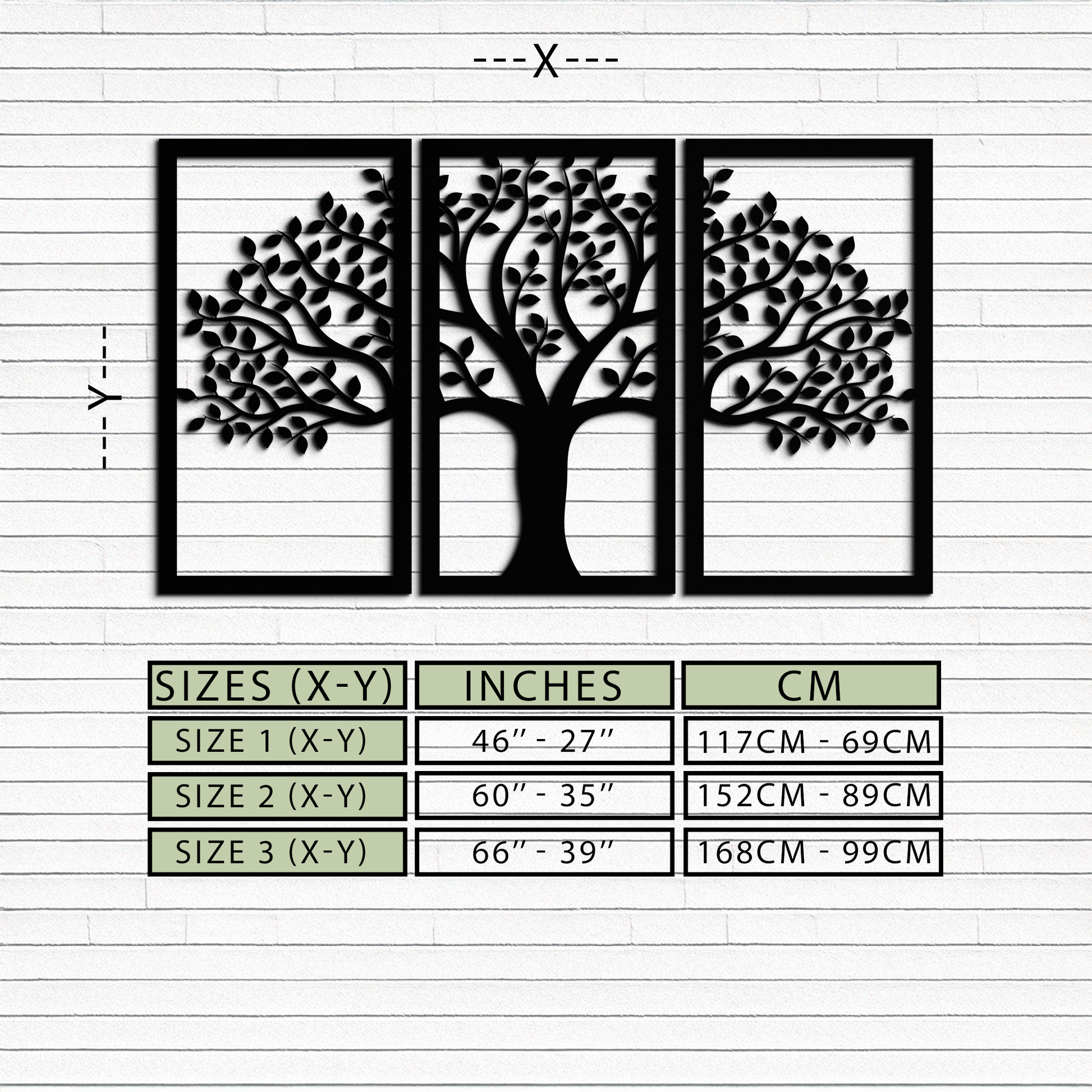 Tree of Life Metal Wall Art – 3-Panel Nature Decor - KAF221 - Tampa Home & Garden Store