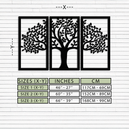 Tree of Life Metal Wall Art – 3-Panel Nature Decor - KAF221 - Tampa Home & Garden Store