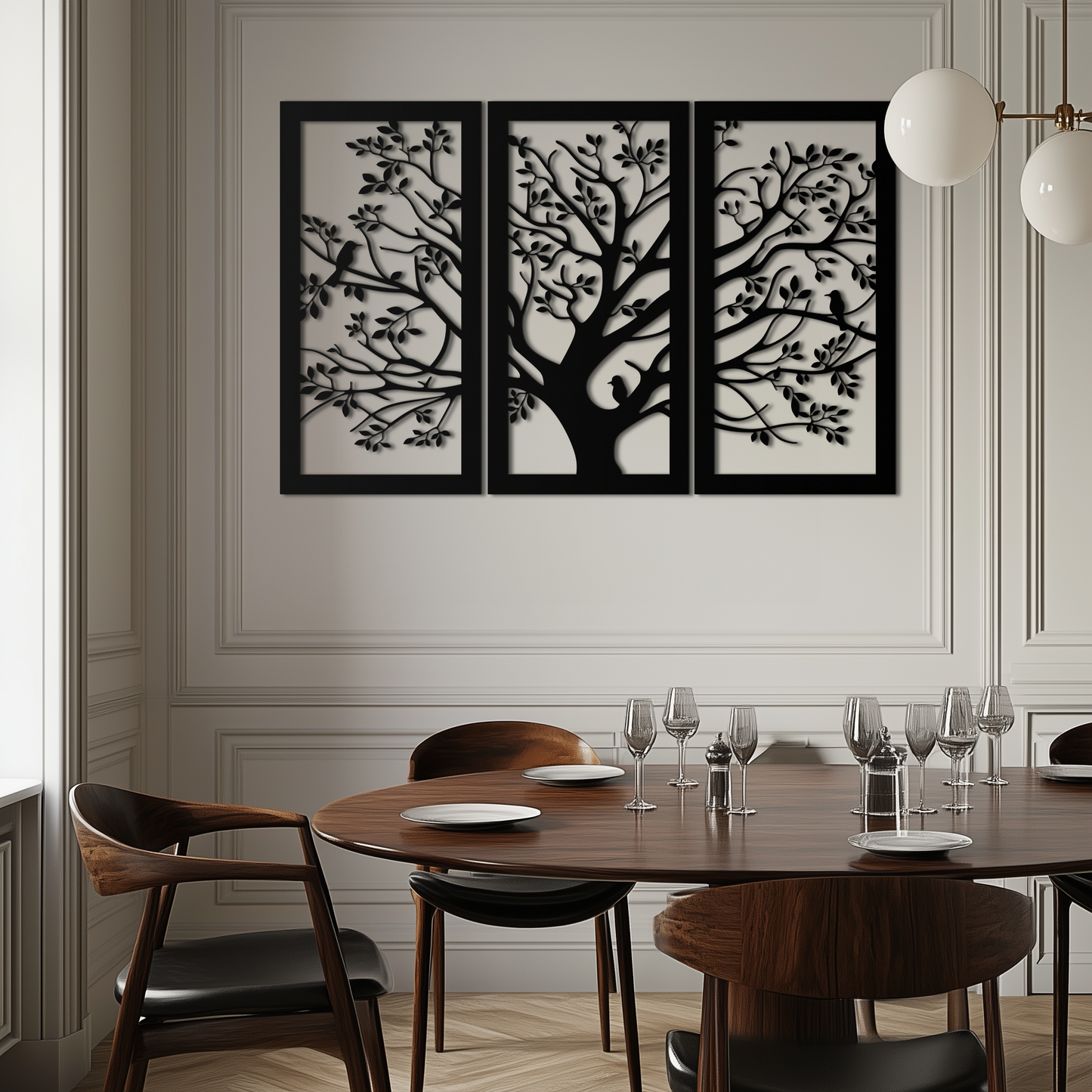 Tree of Life Metal Wall Art - 3-Piece Nature-Inspired Steel Decor - KAF093 - Tampa Home & Garden Store