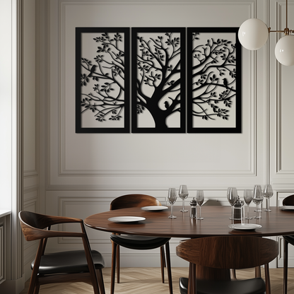 Tree of Life Metal Wall Art - 3-Piece Nature-Inspired Steel Decor - KAF093 - Tampa Home & Garden Store