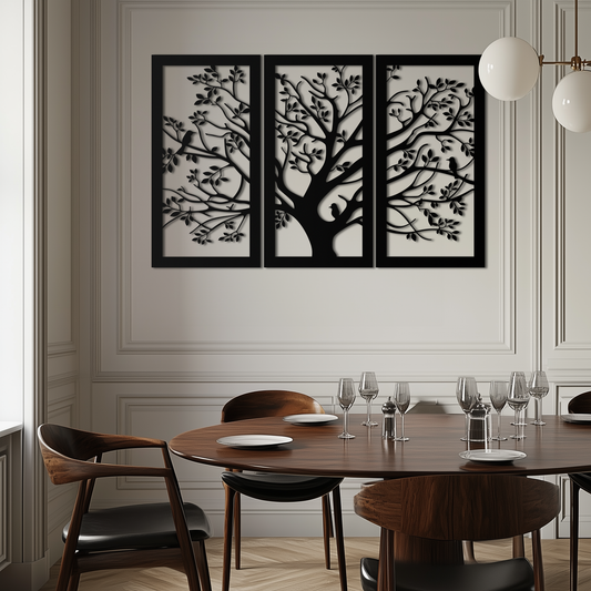 Tree of Life Metal Wall Art - 3-Piece Nature-Inspired Steel Decor - KAF093 - Tampa Home & Garden Store