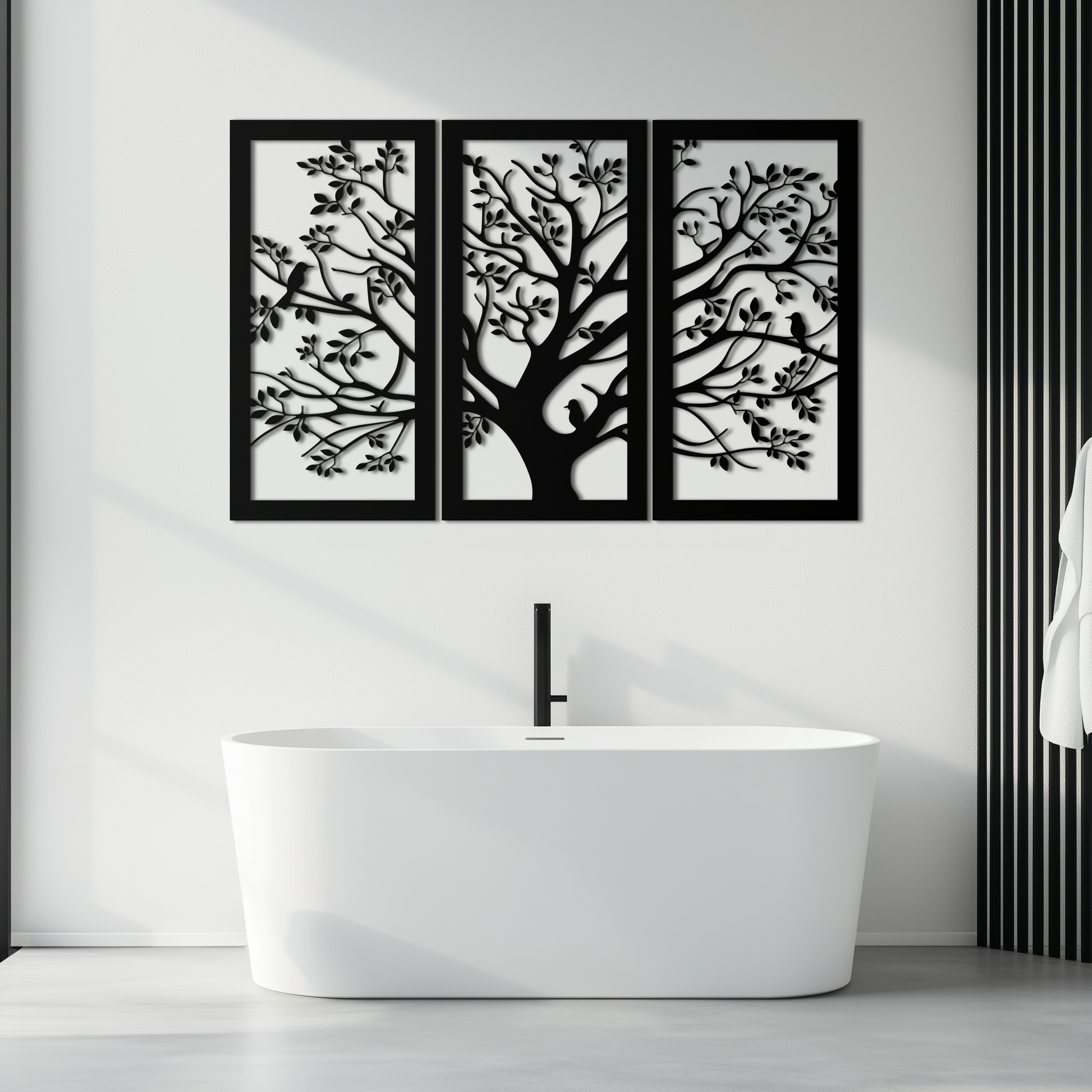 Tree of Life Metal Wall Art - 3-Piece Nature-Inspired Steel Decor - KAF093 - Tampa Home & Garden Store