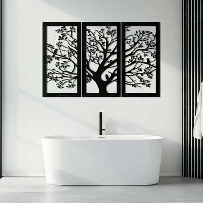 Tree of Life Metal Wall Art - 3-Piece Nature-Inspired Steel Decor - KAF093 - Tampa Home & Garden Store