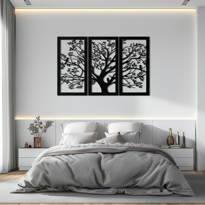 Tree of Life Metal Wall Art - 3-Piece Nature-Inspired Steel Decor - KAF093 - Tampa Home & Garden Store